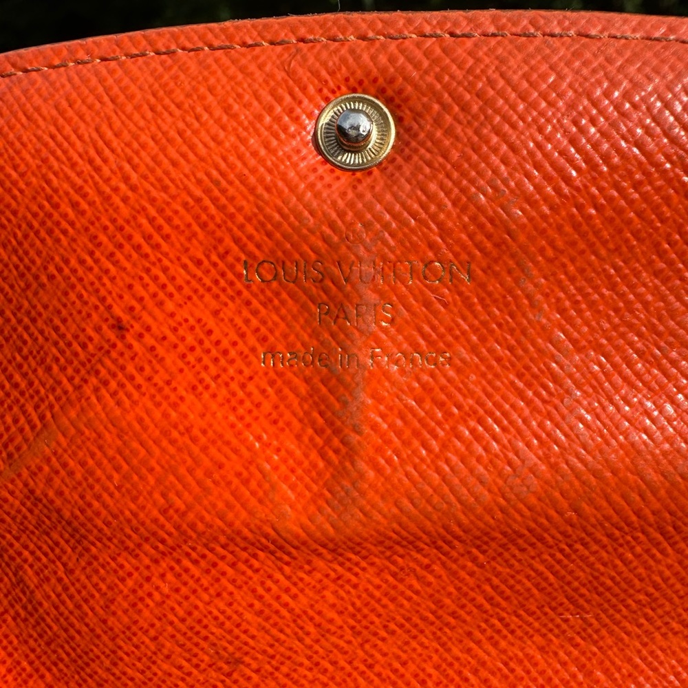 Louis Vuitton Brown Monogram Wallet with Orange Accents - Picture 13 of 13